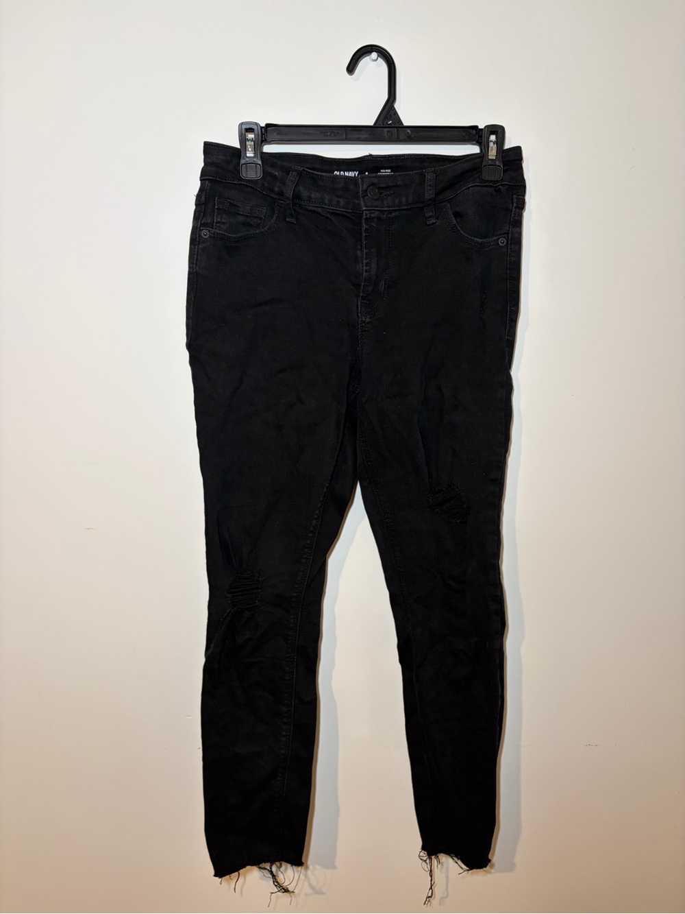 Old Navy Black Skinny Jeans with Raw Hem